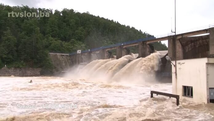 Brana Modrac, vodostaj, poplave 2014.