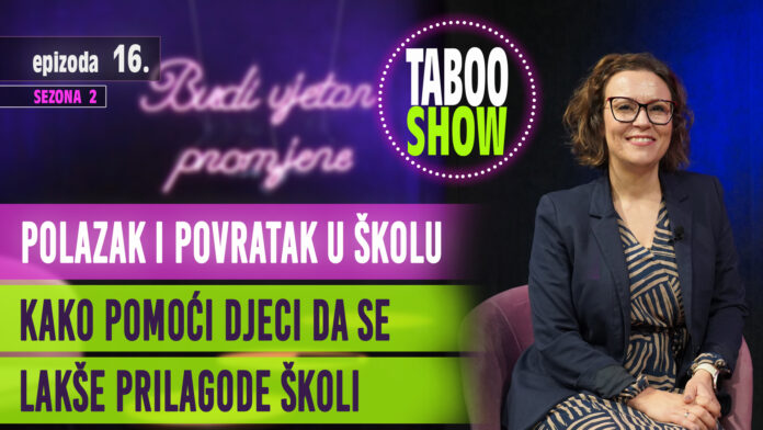 Naslovna fotografija za 16. epizodu 2. sezone podcasta Taboo Show RTV Slon Tuzla. U epizodi razgovaramo o povratku u školu.