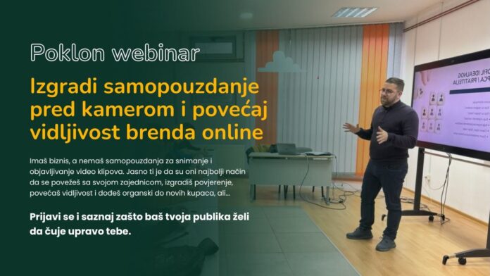 Na ovom webinaru saznat ćeš kako da prođeš put od osobe koja ne voli biti ispred kamere, do osobe koju kamera voli.