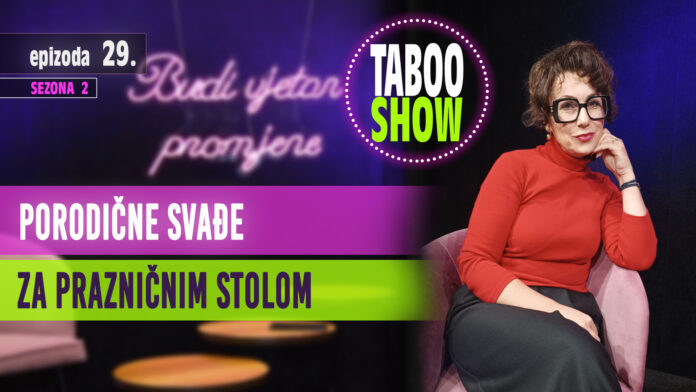 Naslovna fotografija za 29. epizodu podcasta Taboo Show. Tema epizode su porodične svađe.