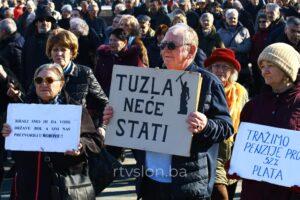 Protesti penzionera u Tuzli