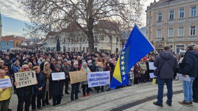 Protest penzionera u Tuzli 22 02 2025