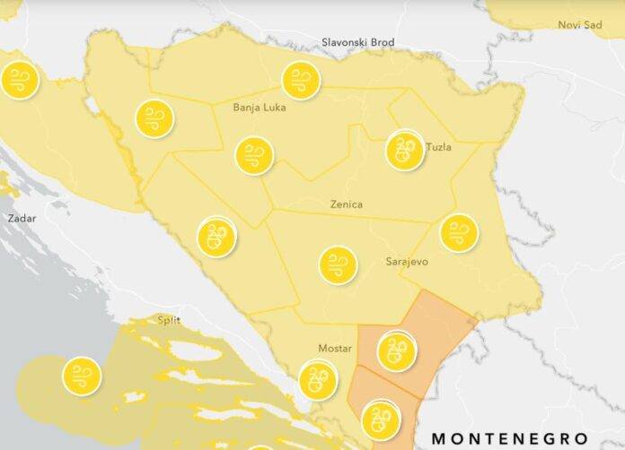 meteoalarm BiH - jak vjetar